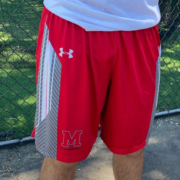 SAN FRANCISCO MEN UNDER ARMOUR M FOOTBALL SHORTS WORKOUT GYM BODYBUILDER ATHLETE - Picture 4 of 17